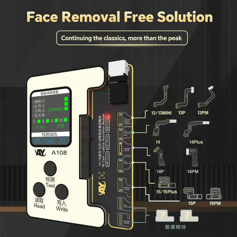 NEW AY A108 Tag Face id Flex Cable for IPhone X-11 12 13 14 15 ProMax Dot Matrix Repair No-alignment NO-soldering No-disassembly