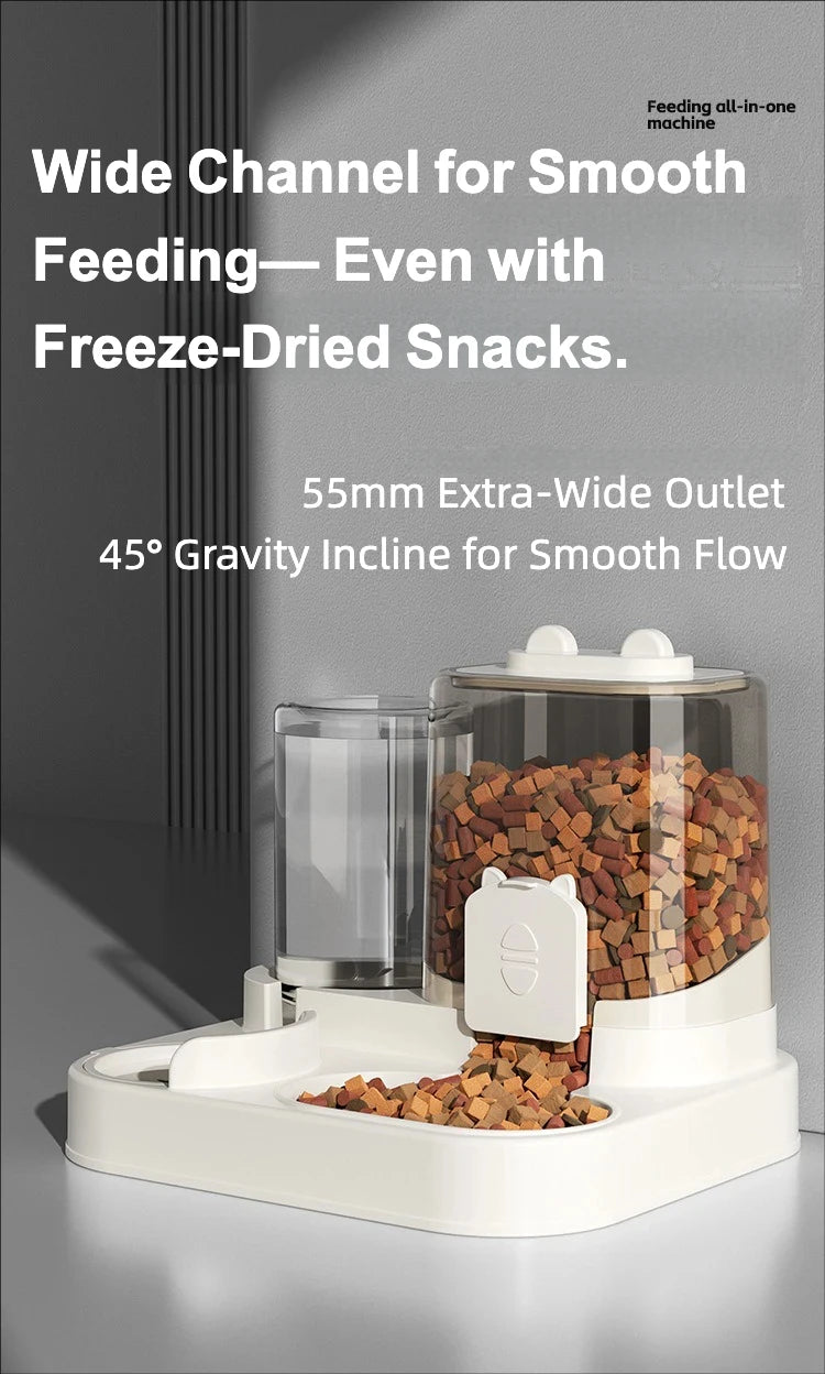 Automatic Cat Feeder Water Dispenser 2-in-1 Pet Food Container Gravity Feeding Bowl for Cat Dog Pet Supplies