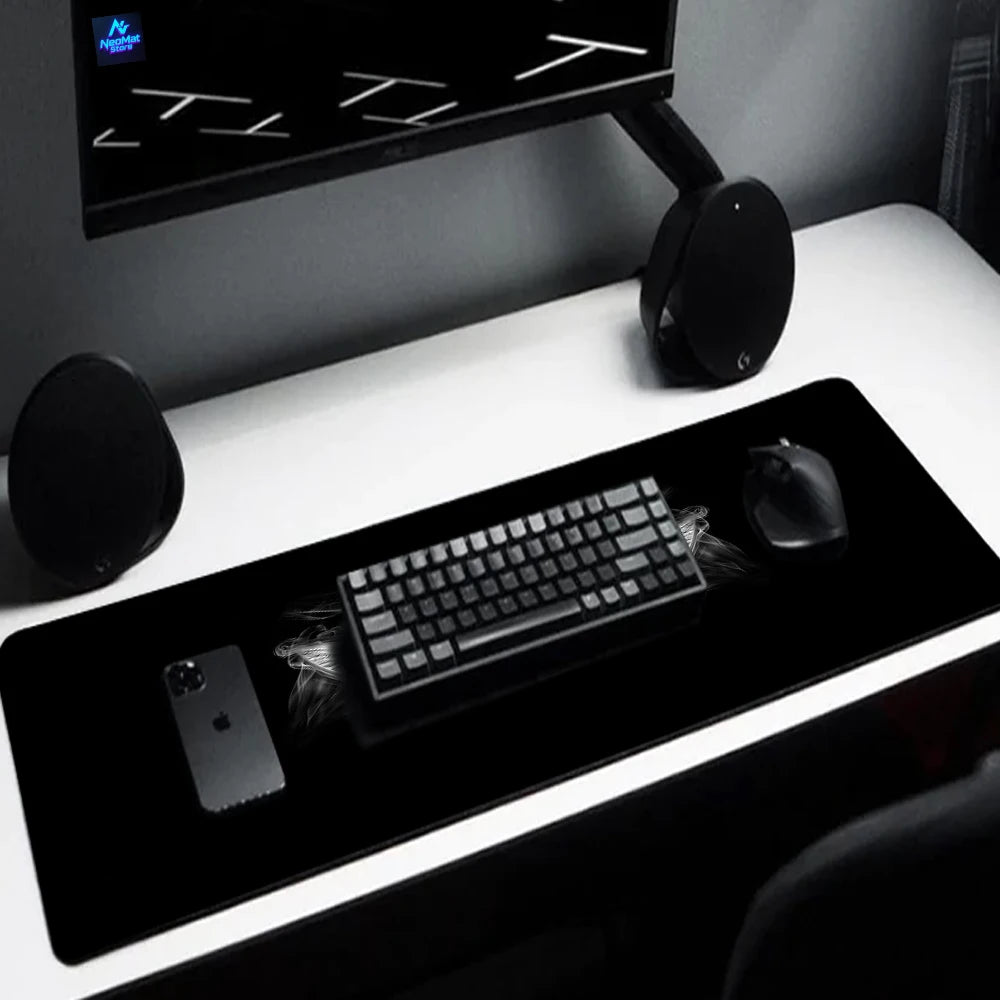 Smoke Eyes Pad Dark Artistic Desk Mat 80x30cm Rubber Nonslip Gaming Home Computer Laptop Playmat Office Mousepad Gamer Mouse Pads