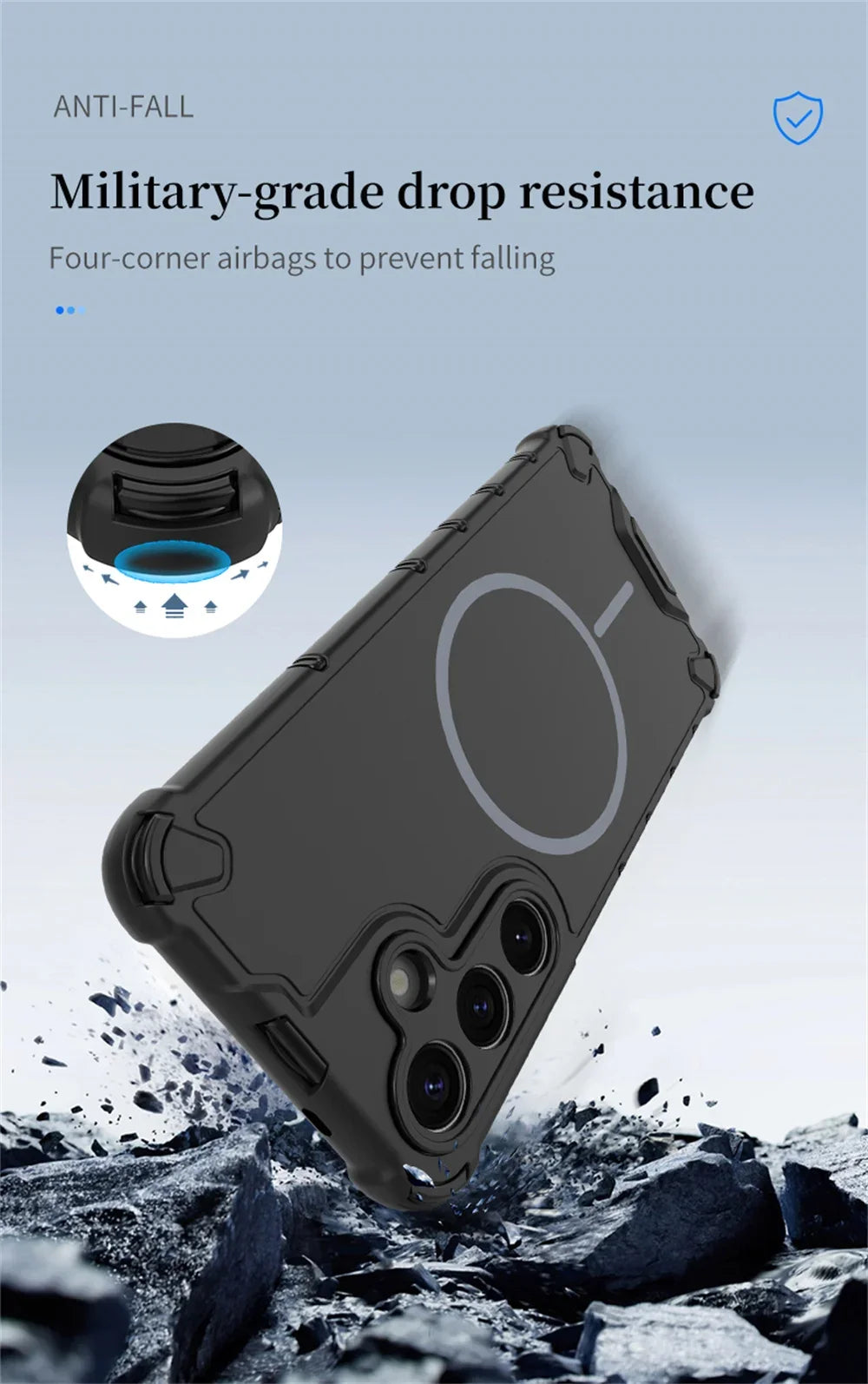 Anti-slip Bumper Armor Magnetic Phone Case For Samsung S24 S25 S26 Plus S23 Ultra A56 A55 A54 A35 A34 A25 A15 For Magsafe Cover