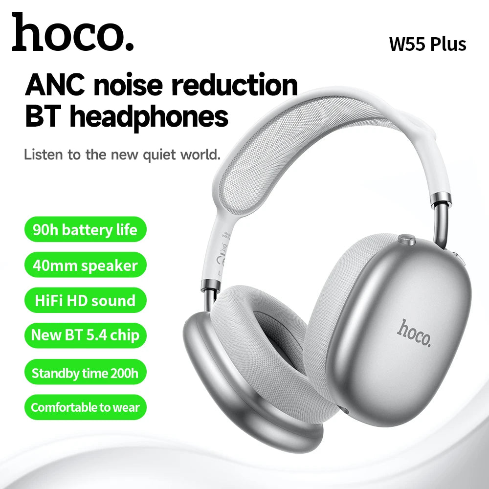 HOCO W55 Plus ANC Noise Reduction Over-ear Bluetooth 5.4 Headphones