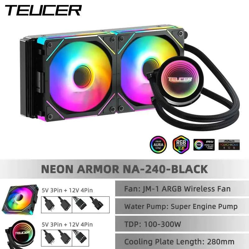 TEUCER NA-360 PC Water Cooling Radiator, for Intel LGA 2011 1700 1200 1155 AMD AM4 AM5