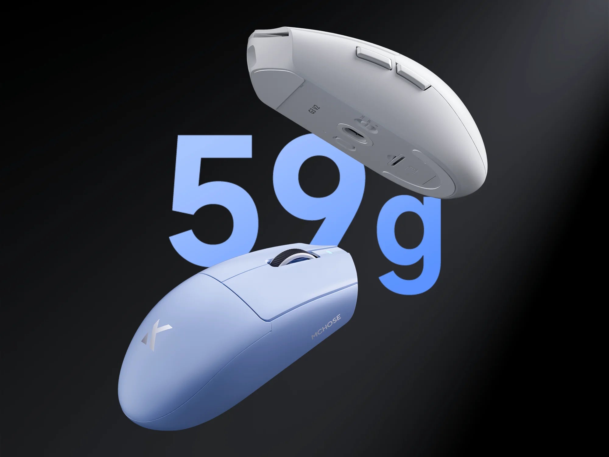 MCHOSE G3 V2 Pro Professional Game Three Mode Mouse PAW3395 26000DPI Polling Rate 59g Ultra Light Office Mouse 800mAh