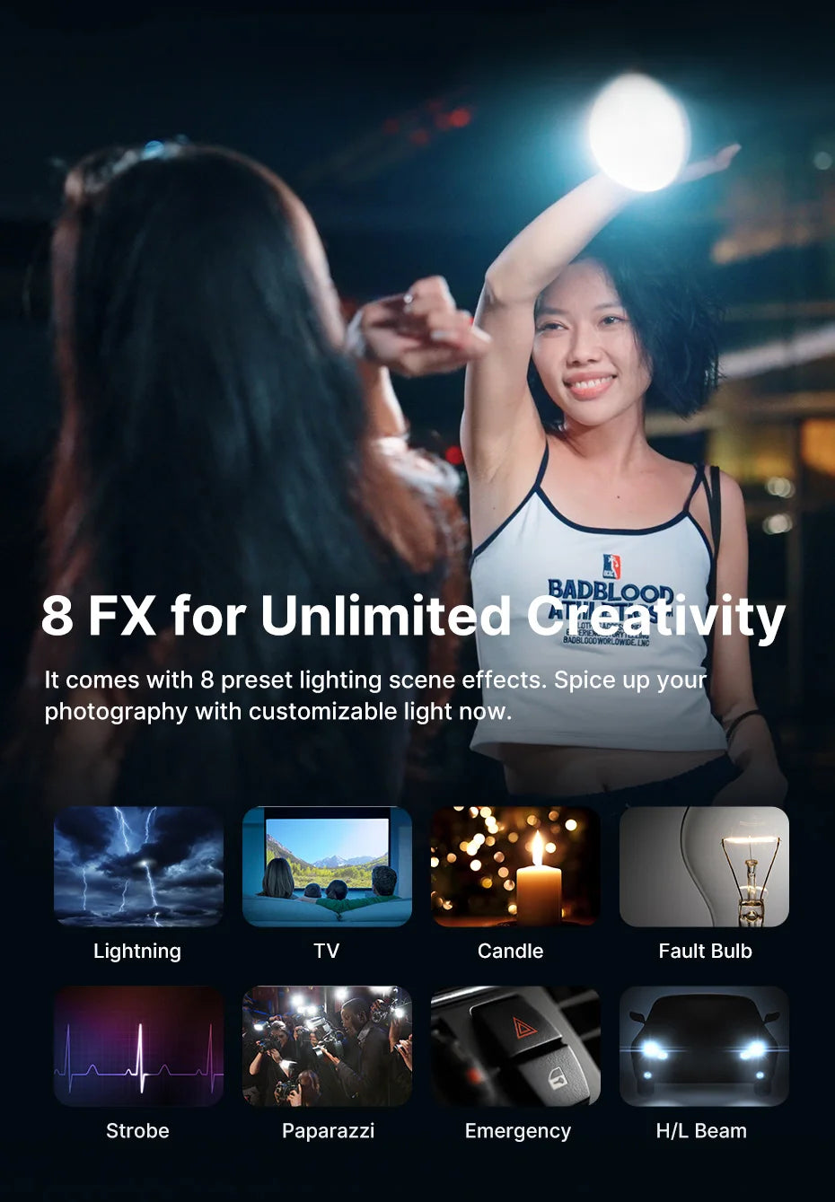 Ulanzi L023 40W pro Video Light Mini Bowens Mount Bi-color 2500-6500K with 3400mAh COB Light for Photography