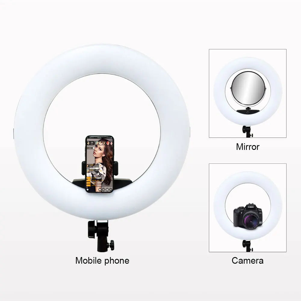 18inch FE480 96W LED Ring Light with Tripod And Remote Control Bi-color Video Lamp for Makeup Beauty Salon Photography Studio