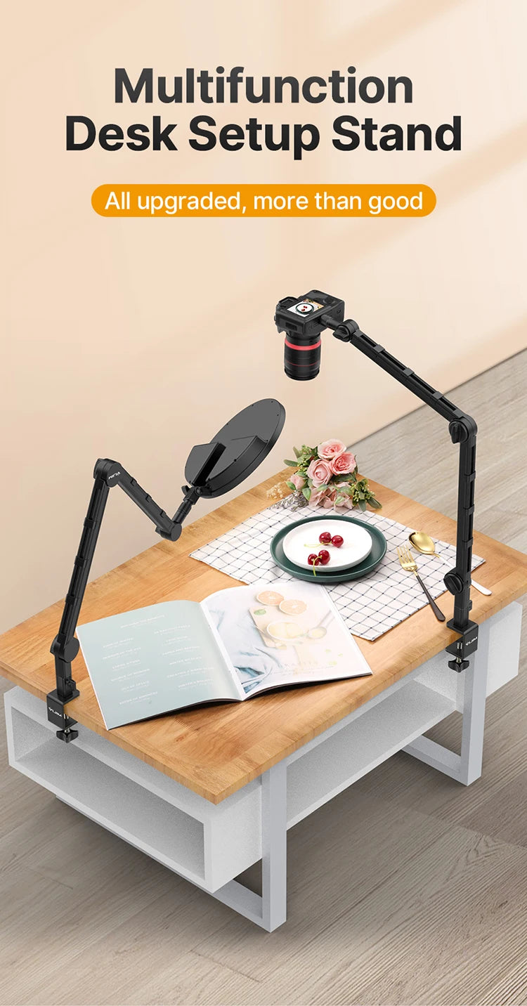 Vijim LS24/LS25 Microphone Boom Arm Stand – Heavy Duty Adjustable Desk Mount for Blue Yeti, DSLR Camera, Smartphone & Streaming Setup