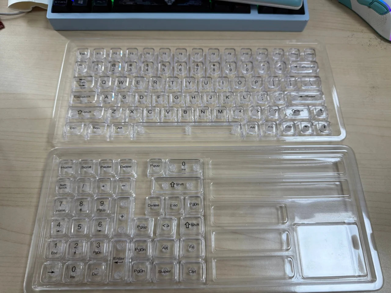 Womier 115 Keys Clear Keys Red Transparent Keycaps MDA Profile Crystal Ceramic Custom Keycaps Set