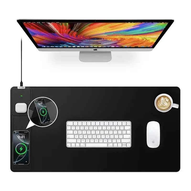 15WFast Charging Simple Atmospheric Magnetic Separation Two-in-One Mobile Phone Wireless Charging Mouse Pad
