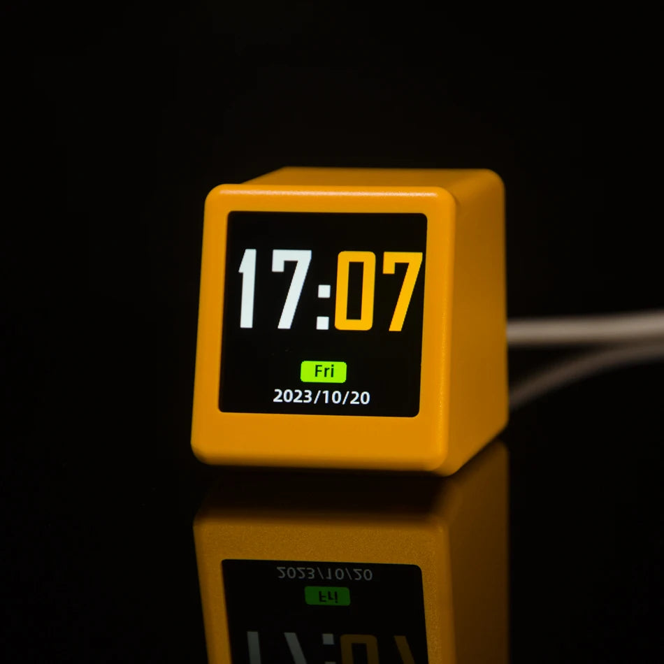 Super Cool Mini WiFi Desktop Weather Digital Clock Station with IPS LCD Screen Gadget for Decoration