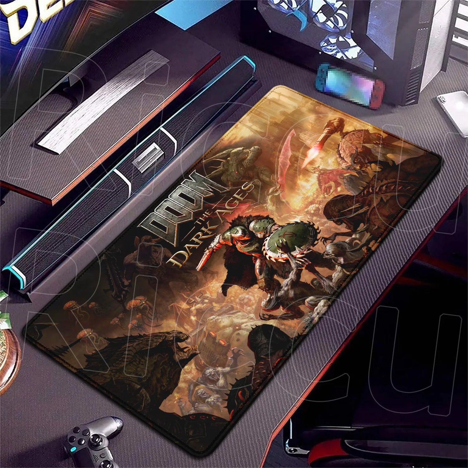 PC accessories 400x900mm Desk Mat Popular games D-Doom Mousepad Large Gaming Mouse Pad LockEdge Computer Keyboard Table DeskMat