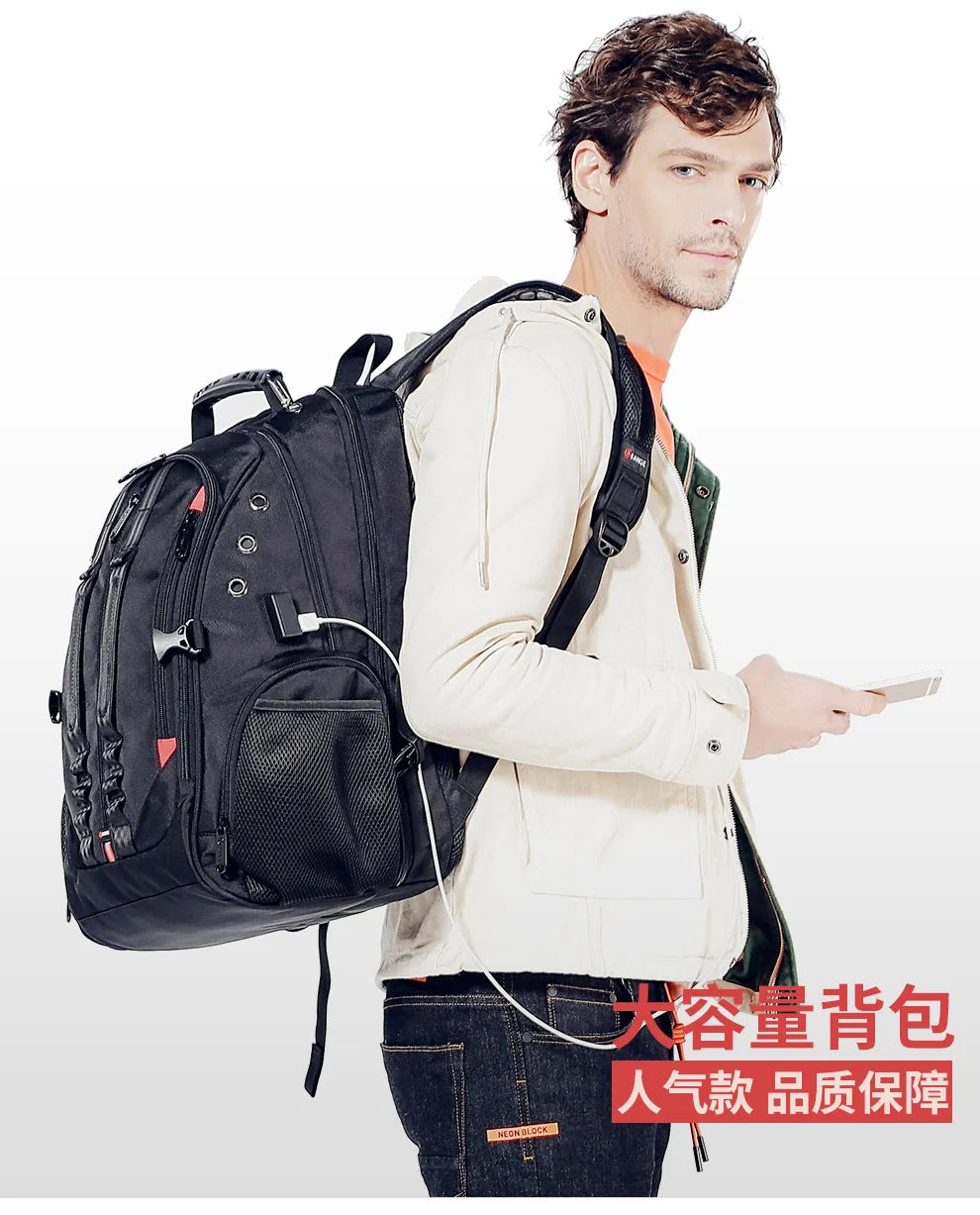 BANGE Large Multi-Function 40L Laptop Backpack 17 Inch Durable Travel Backpack School Bag For Teenagers with USB Recharging Port