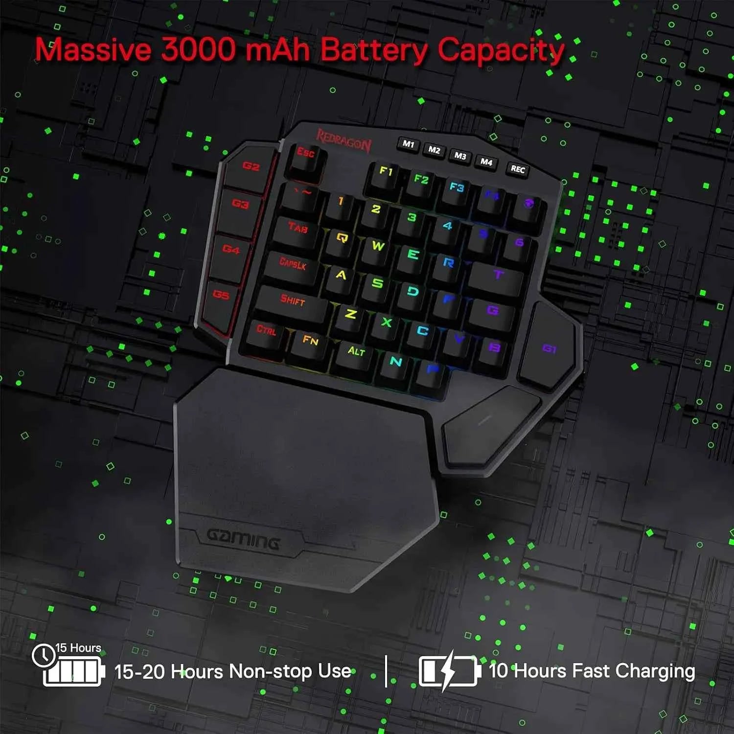 Redragon K585 PRO Wireless 42 Keys Hot-Swappable 3-Mode One-Handed Mechanical Gaming Wrist Support Keyboard