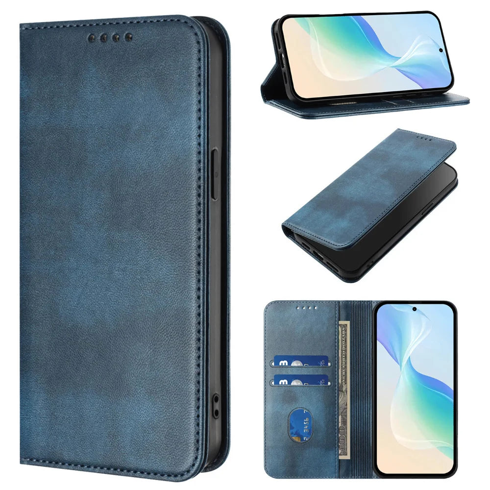 For iPhone 17 Pro Magnetic Wallet Flip Luxury Leather Case on For iPhone 17 16 15 14 13 12 11 Pro Max Plus 17 Air 16E Back Cover
