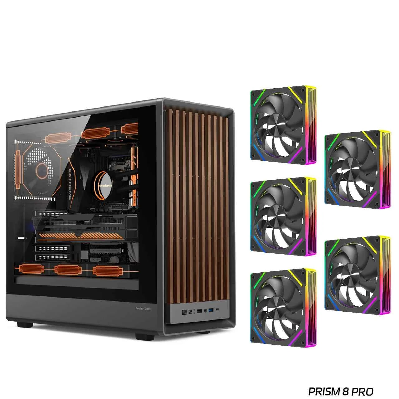 Power Train Zhenjie G1 PC case MATX Wooden panel glass side-transparent support 240/360 water-cooled computer case TYPE-C port