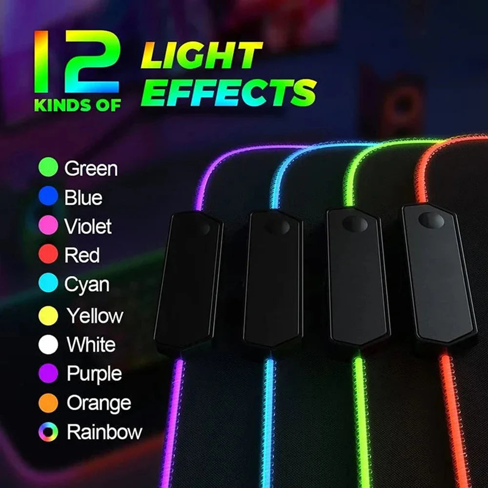 Anime Led Mouse Pad Strata Liquid White RGB Desk Carpet XL Luminescence Mouse Mat With Backlight Line Rubber anti slip Mousepad