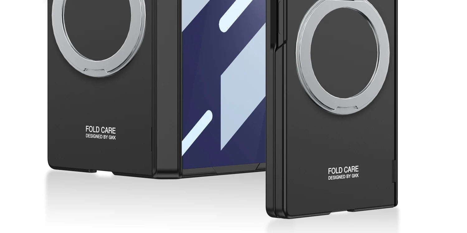 Magsafe Rotating Bracket Case For Samsung Galaxy Z Fold 7 Skin-feel Matte With Glass Film ZFold7 Magnetic Hinge Protective Cover