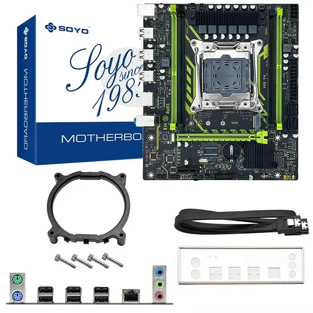 SOYO X99 Motherboard Set With LGA2011-3 Xeon E5 2630 V4 CPU DDR4 16GB (1*16GB)  2133MHz RAM NVME M.2 SATA Computer Accessories - WinSupport Tech
