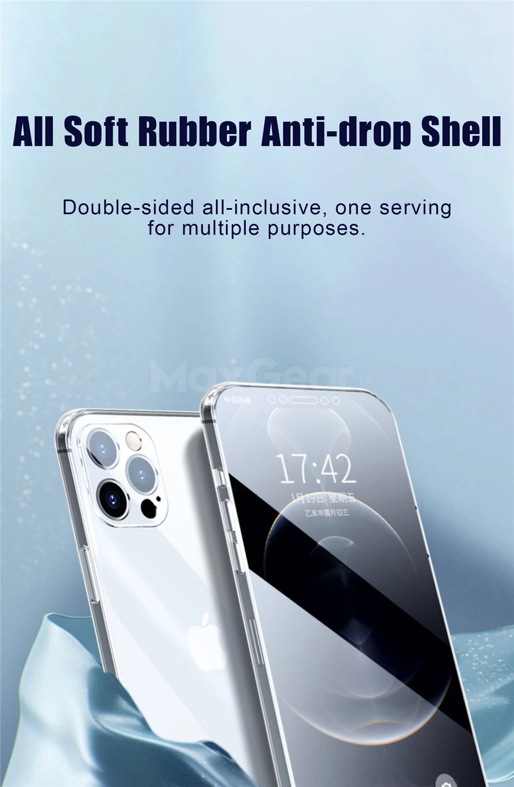 360° Full Body Protective Case for iPhone 16/15/14/13/12/11 Pro Max/Mini/X/XR/XS Plus Soft & Hard Transparent Cover