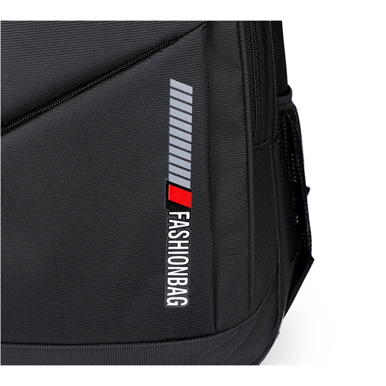Men's large-capacity backpack, fashionable laptop bag, suitable for travel and business, equipped with secure zipper closure and
