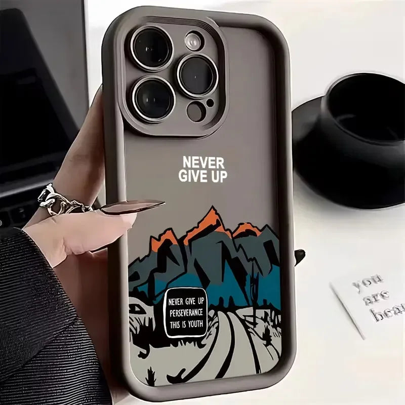 For iPhone 17 16 15 14 13 12 11 Pro Max Case Mountain Road Silicone Phone cases For iPhone 15 16 Plus Cover