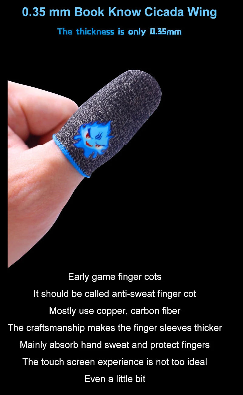 Breathable Touch Screen Finger Sleeves 1Pair | Anti-Sweat Mobile Gaming Thumb Gloves for PUBG Free Fire COD