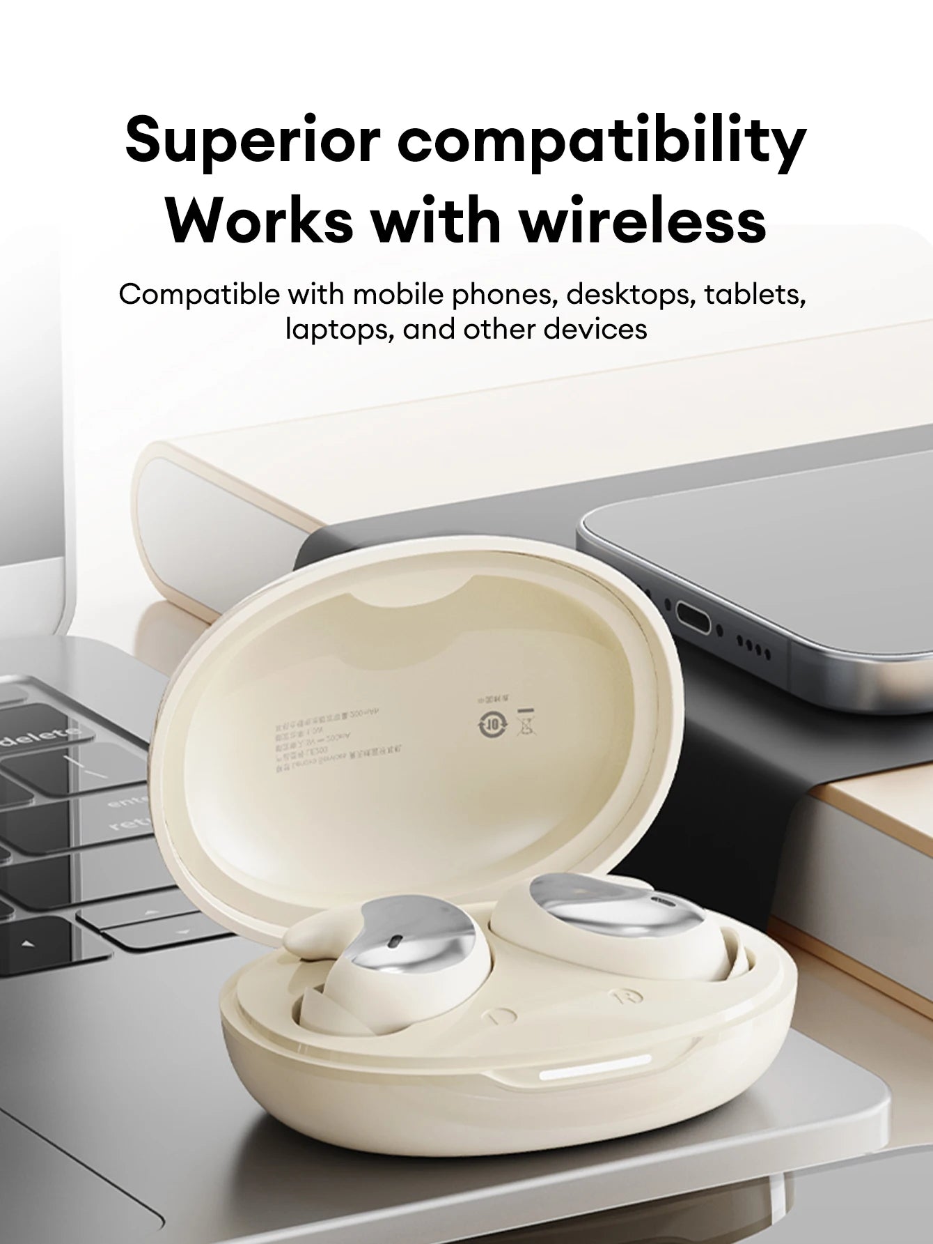Lenovo LE203 Wireless Bluetooth 6.0 Sleep Headphones Small Lightweight Comfortable In-Ear Earphone Long Battery Life With Mic