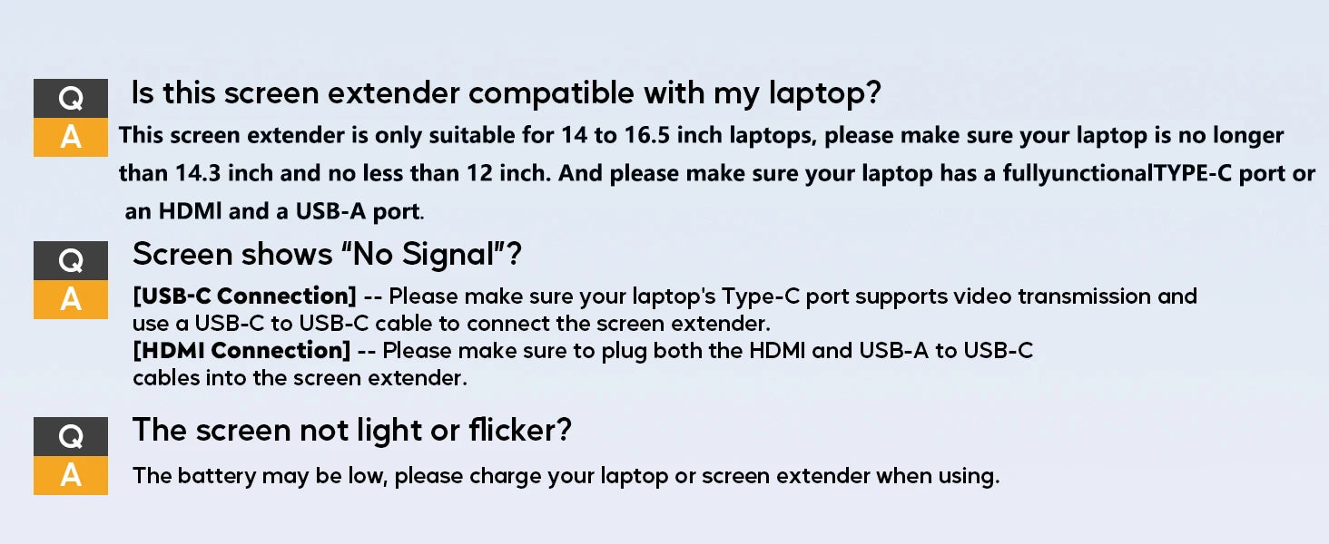 Amoudo Portable Monitor 14 Inch FHD 1080P IPS Screen Laptop Monitor Extension Dual Screen for Laptop Windows Mac Android
