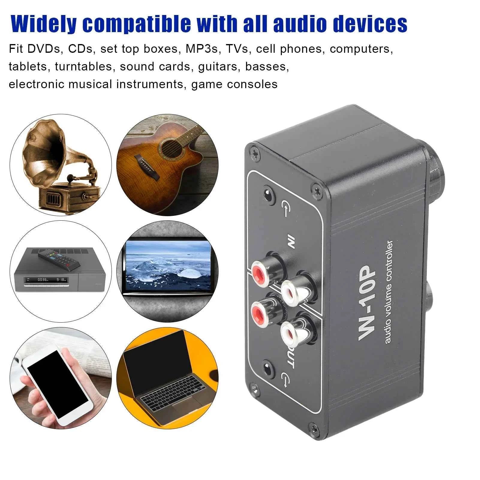 Mini Stereo Audio Preamplifier Headphone Amplifier Volume Controller with RCA Jack 3.5mm Output