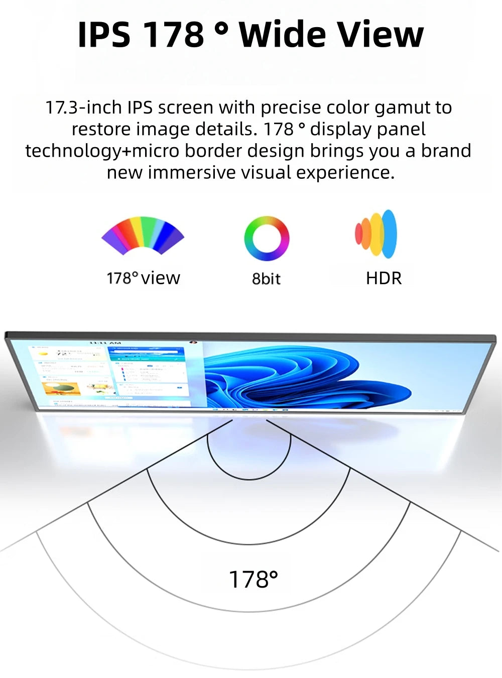 UPERFECT 2K 144Hz Portable Gaming Monitor 17.3 Inch 400Nits QLED Second External Laptop Screen PC Display USB-C HDMI With VESA