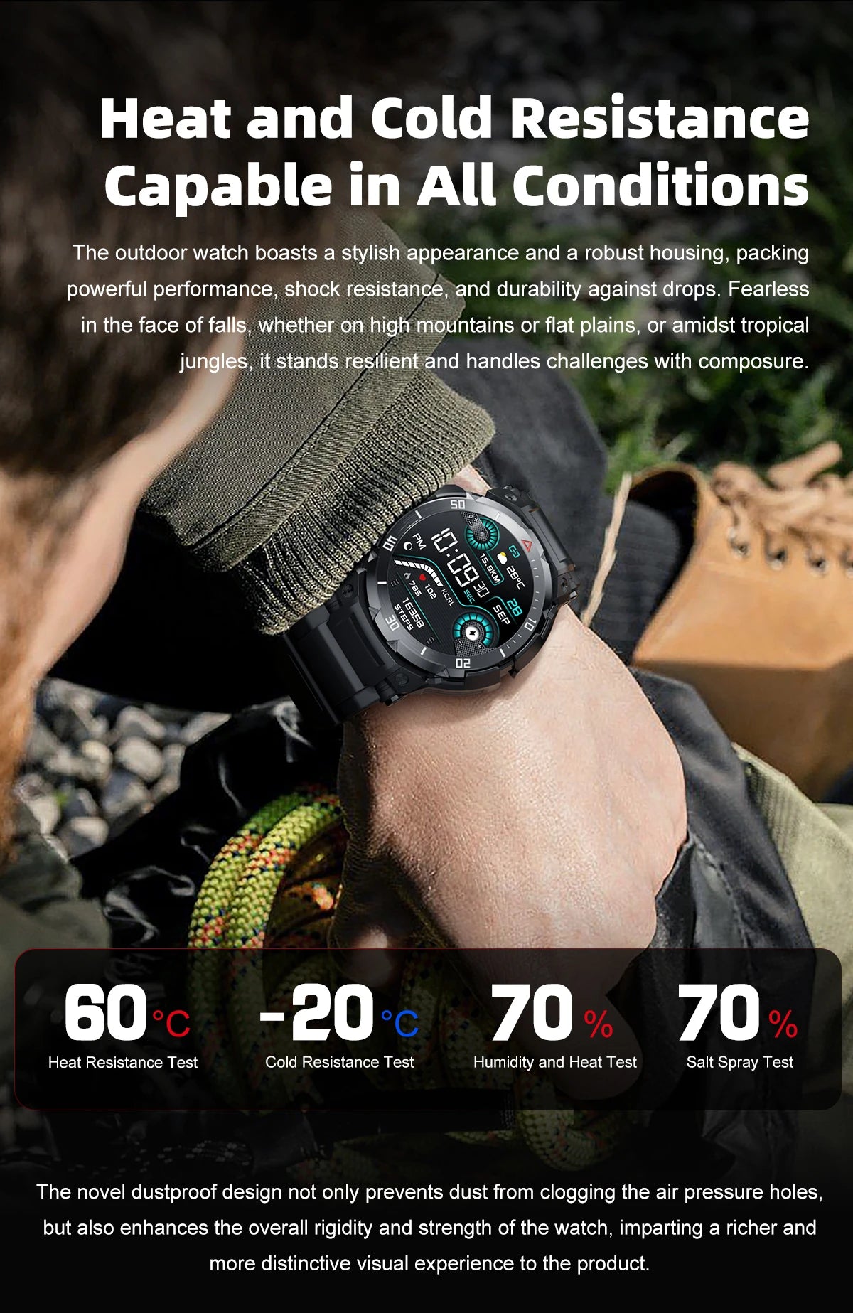 New 3 in 1 Smart Watch for Men With TWS Headset Rugged Military Bluetooth Call Fitness Tracker IP67 Waterproof for Android iOS