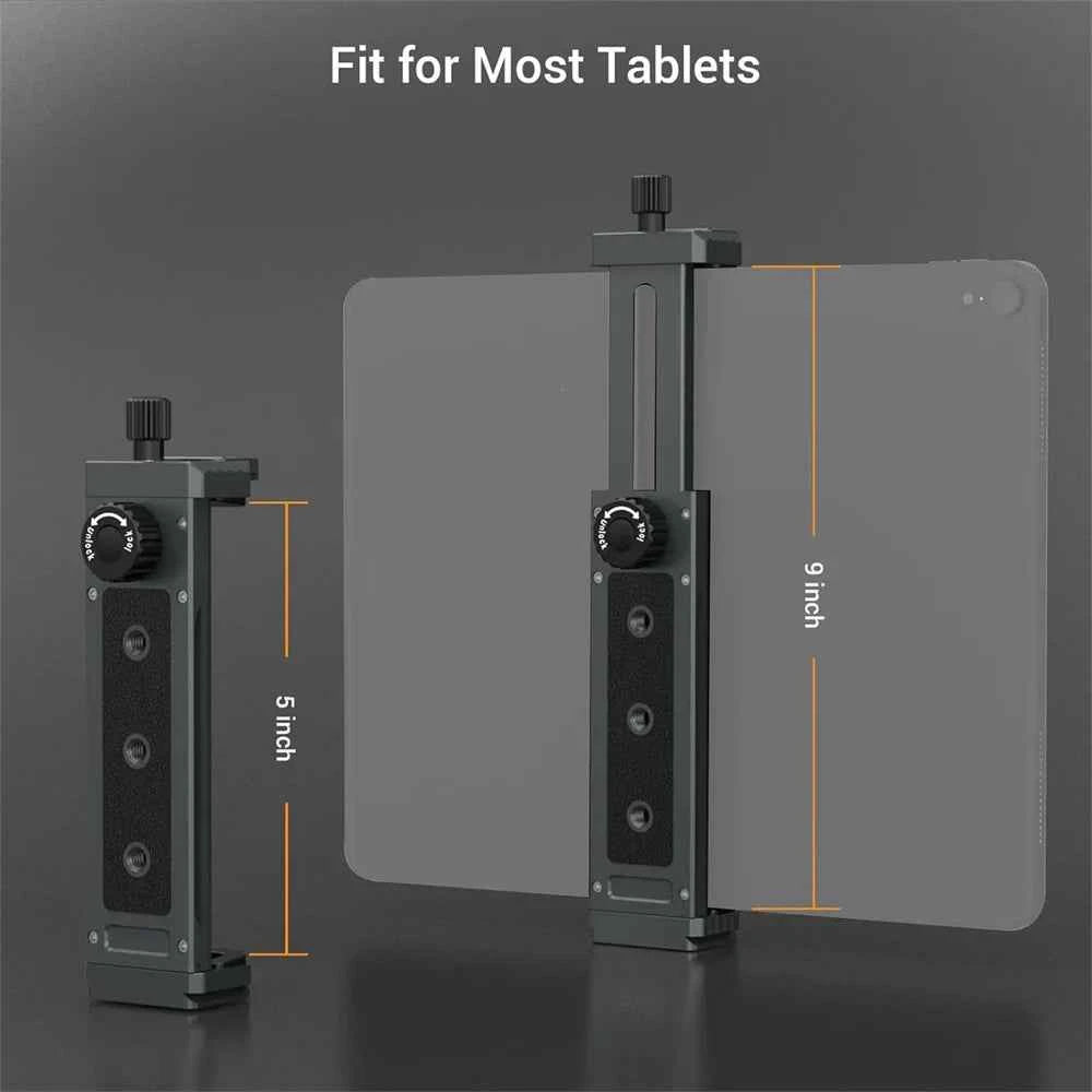 LEAPLIGHT Universal Aluminum Tablet Phone Stand Holder Clip Tripod Adjustable Bracket for Phones Ipro Tablets Tablet Holder