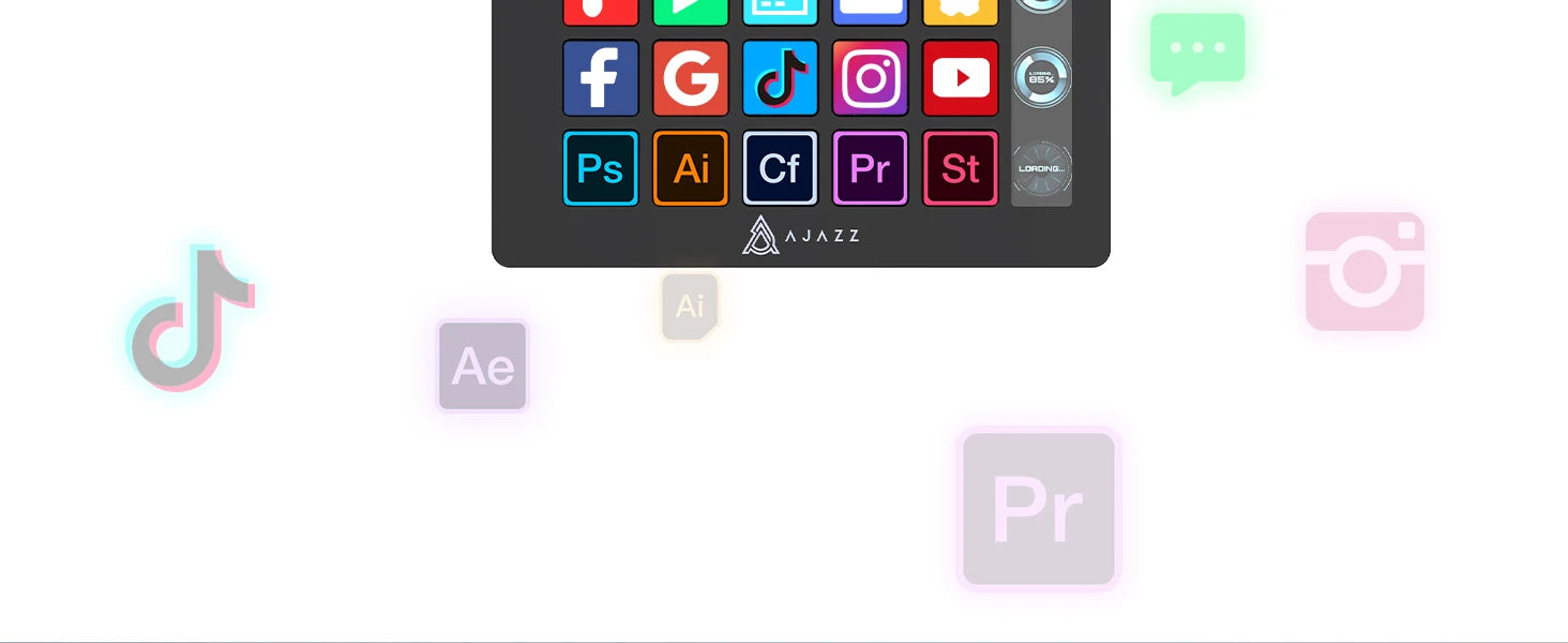 ATTACK SHARK x AJAZZ AKP153 STREAM DECK 15 Customisable Buttons Stream Deck With Versatile Side Screen