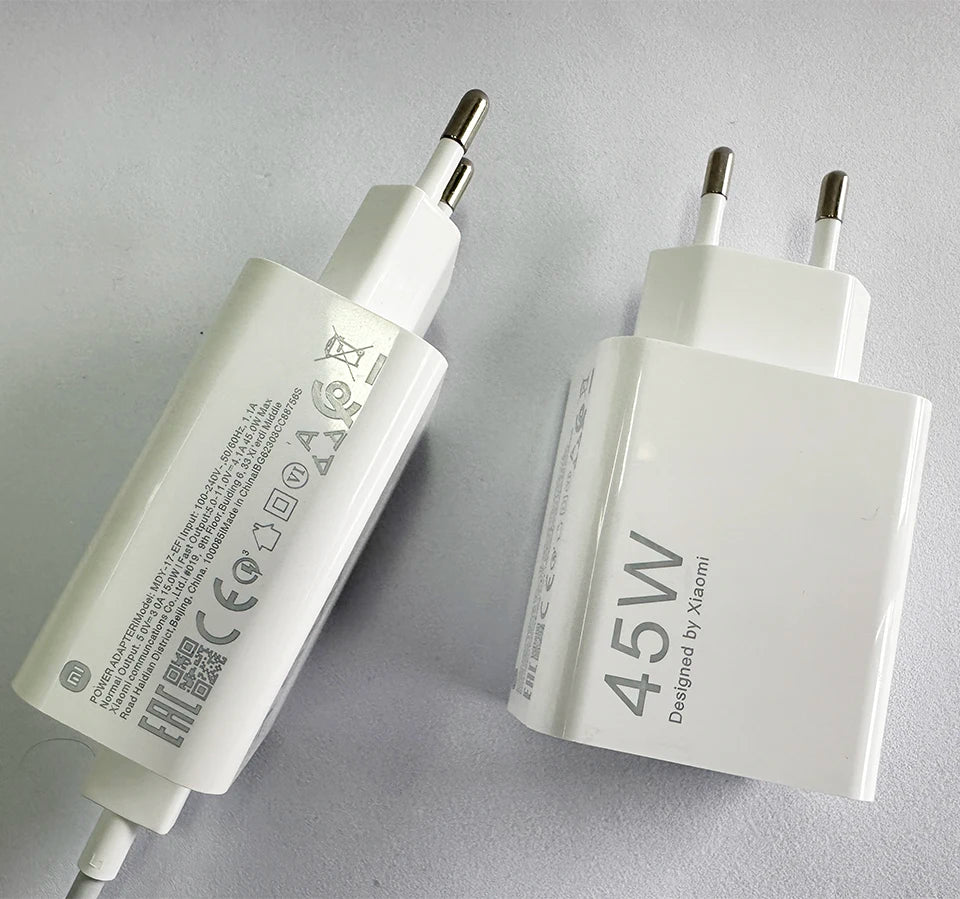 Original XIAOMI Charger 45W 33W Fast Turbo Charge Cable Usb C Travel Adapter Mi 11 10t Pro 10 11s Poco M7 X7 X5 X3 Redmi Note 15