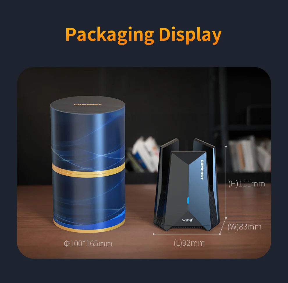 Comfast 6452Mbps WiFi 7 USB Wifi Adapter Tri-band 2.4+5+6GHz Wifi Dongle Driver-Free Wireless Network Card USB3.0 WPA3