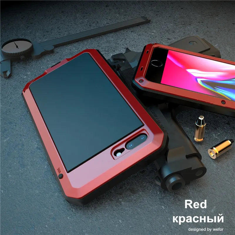 Metal Aluminum Armor doom Shockproof Case for iPhone 14 13 11 12 Pro XS MAX mini SE XR X 6 6S 7 8 Plus Outdoor Military Cover