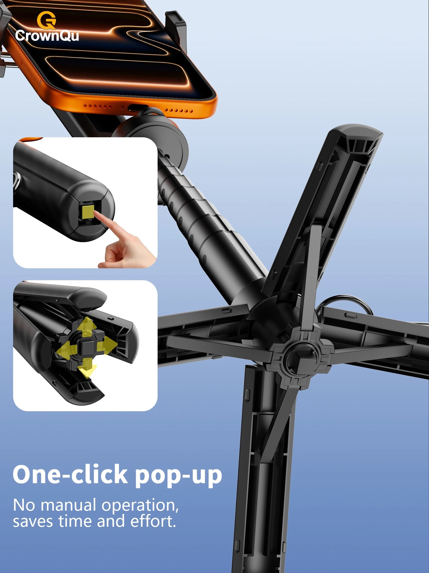 Protable Magnetic Selfie Stick Multifunctional Phone Holder with Clamp Bluetooth Remote Extendable Tripod for iPhone Android