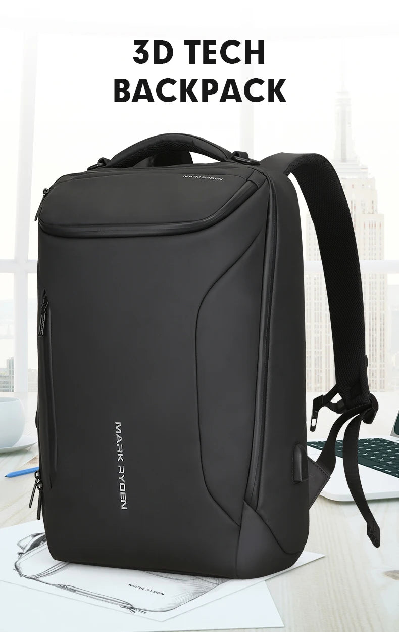 Mark Ryden 2025  Anti-Thief Fashion Men Backpack Multifunctional Waterproof 15.6 Inch Laptop Bag Man USB Travel Charging Bag