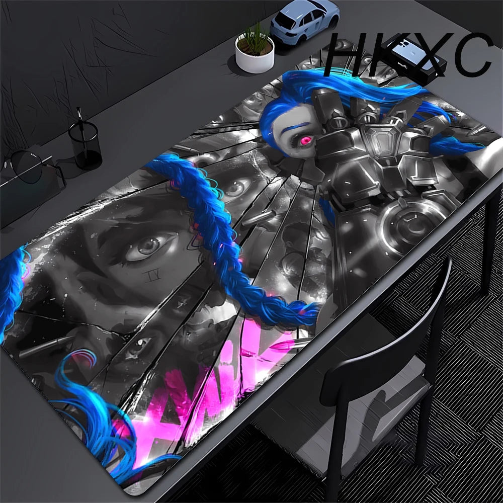 Arcane Jinx Anime Mouse Pad Large Computer Office Game Table Mats XXL Rubber Anti-slip Gaming Keyboard Mousepads Long Desk Pads