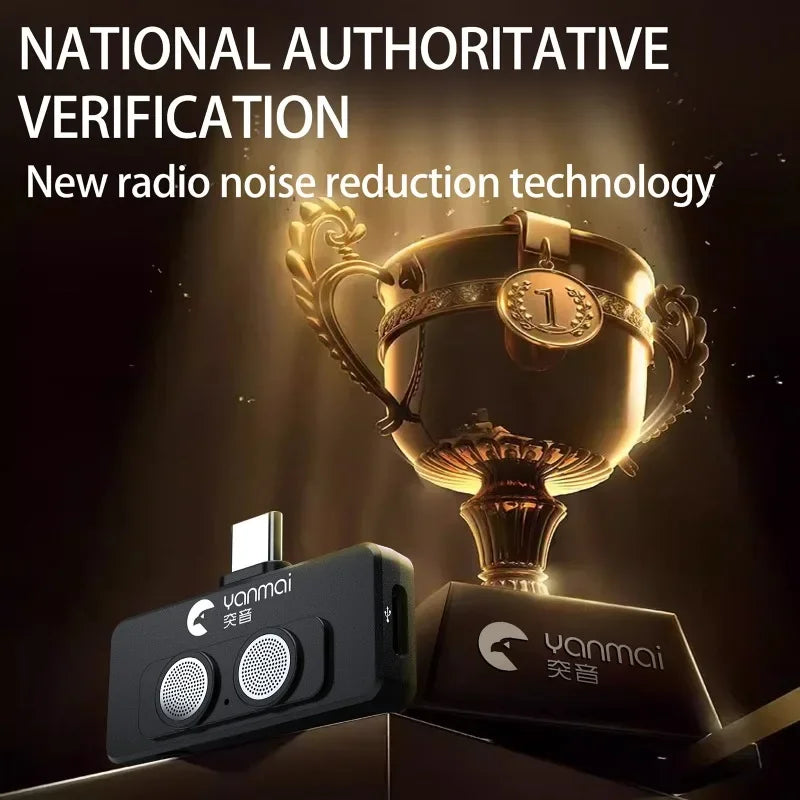 Wireless Lavalier Lapel Microphone For Oral Broadcasting and Vlogging AI Noise Reduction Plug and Play Mobile Phone Microphone