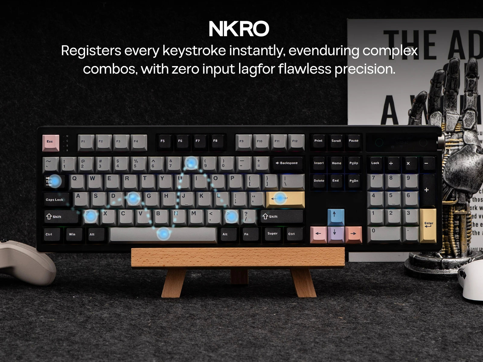 EPOMAKER TH108 PRO 100% Gasket-Mounted Tri-Mode Wireless Mechanical Keyboard RGB Backlight with TFT Smart Display & Knob