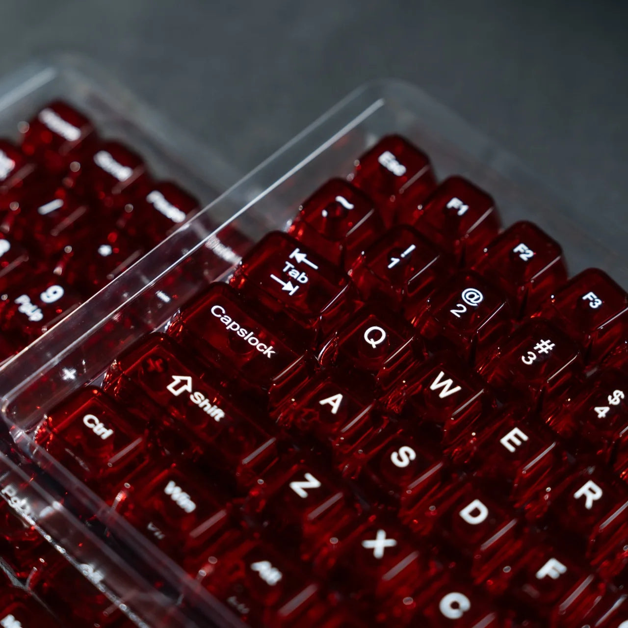 Womier 115 Keys Clear Keys Red Transparent Keycaps MDA Profile Crystal Ceramic Custom Keycaps Set