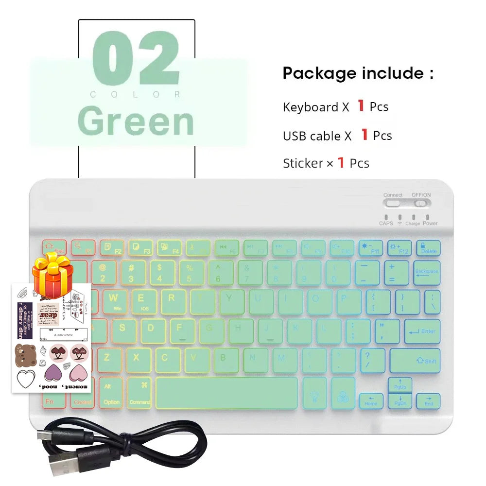 2026 Portable Bluetooth Backlit Keyboard For Xiaomi iPad / iOS Android Windows Tablet Phone Wireless Keyboard With Mouse Spanish