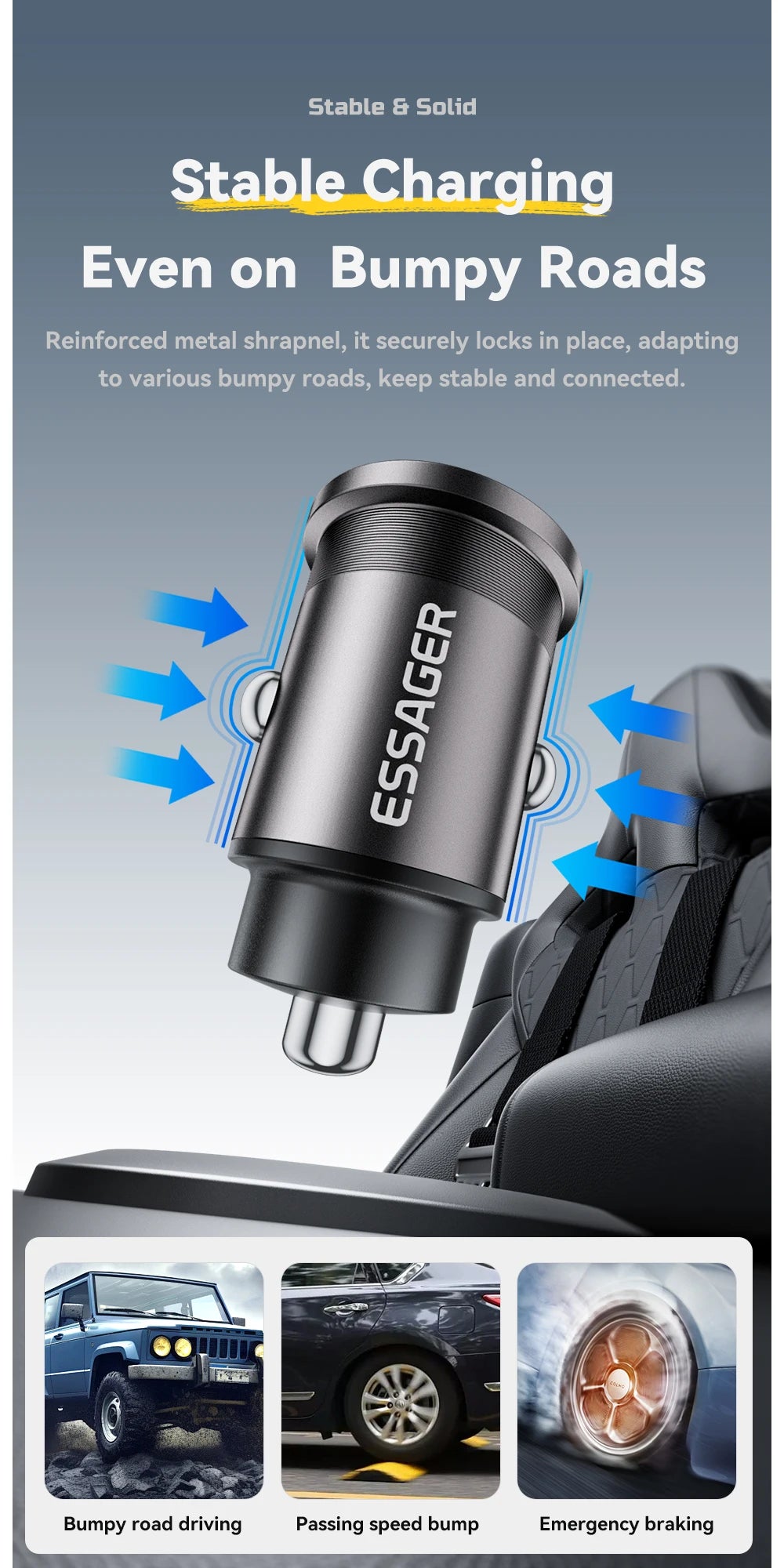 Essager 45W Car Charger Fast Charging Dual Port  PD QC3.0 Type-C Quick Charger for iPhone 16 15 14 Samsung Xiaomi Huawei Oppo
