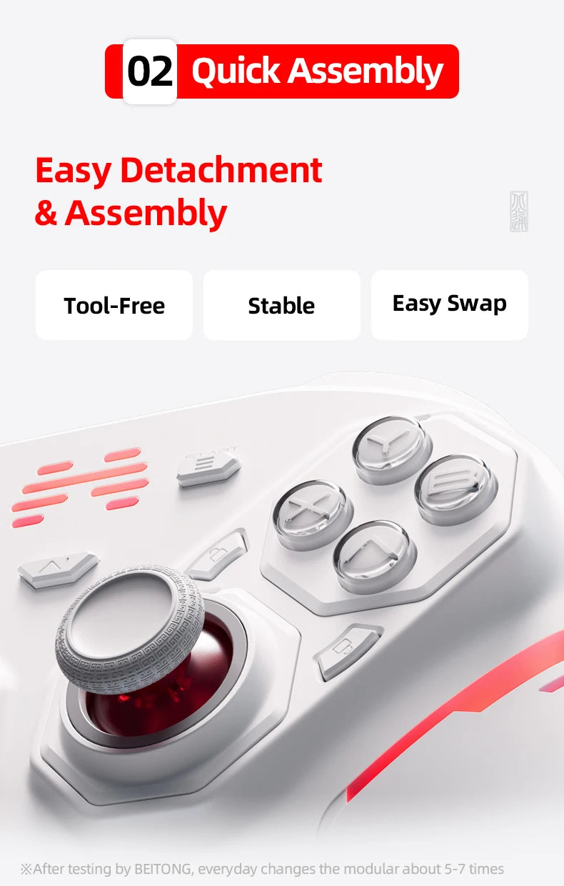 BEITONG PanGu Gamepad Customizable Modular Controller Wireless Bluetooth Gaming Controller for PC/NS2/Mobile/Steam