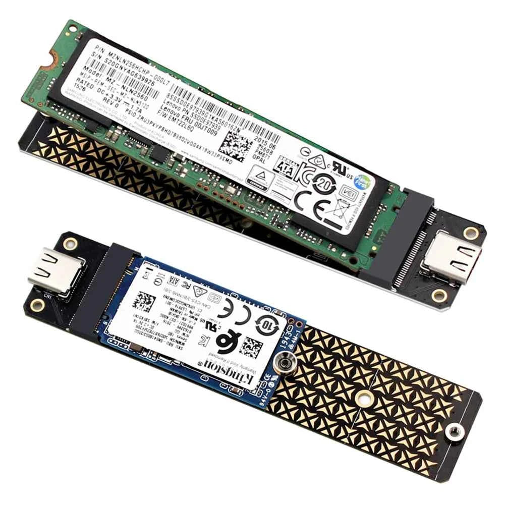 M.2 SSD SATA/NVMe To USB 3.1 Adapter B+M Key/M Key M2 To USB3.1 SSD Riser Card Hard Disk Box Adapter for 2230/2242/2260/2280 SSD