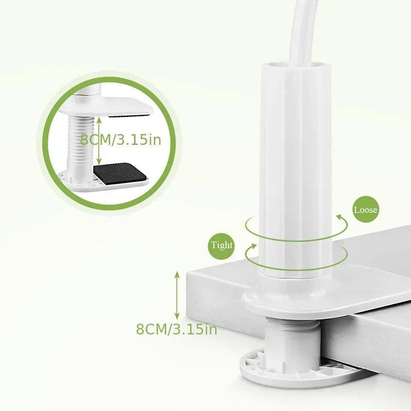 138cm Cell Phone Clip on Stand Holder with Grip Flexible Long Arm Gooseneck Lazy Bracket Mount Clamp for Smartphones ﻿