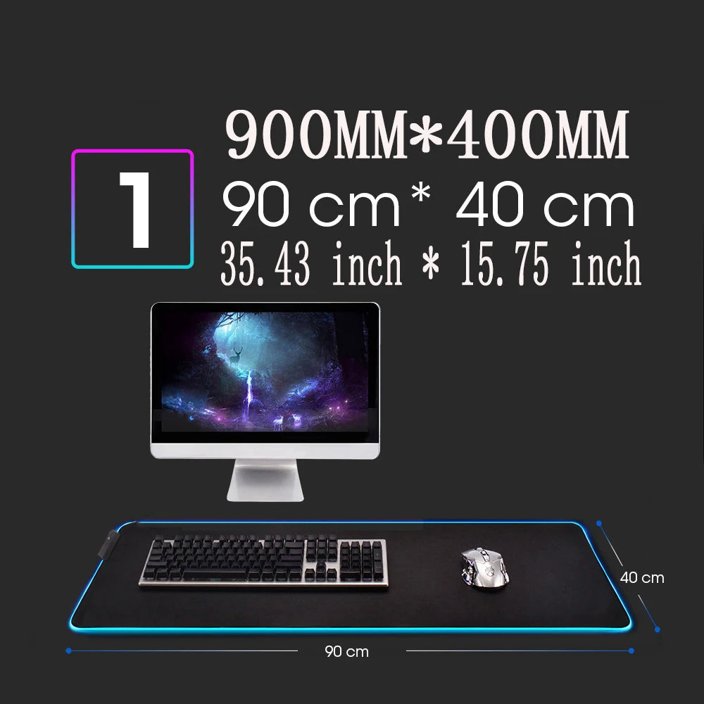 Large Game RGB Mouse Pad Chinese Dragon Gaming Accessories HD Print Computer Keyboard LED Mousepad XXL PC Gamer Laptop Desk Mat - WinSupport Tech