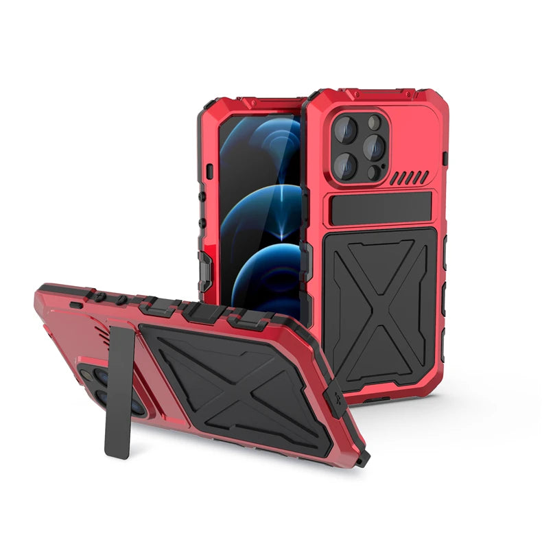 Heavy Duty Protection Armor Metal Aluminum Phone Case for iPhone 14 Pro Max 14 Plus Shockproof Cover