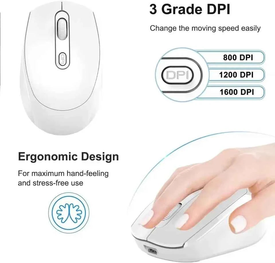 Wireless Silent Mouse Bluetooth-compatible 2.4G Dual Mode Rechargeable Optical Mouse 1600 DPI For MacBook Laptop PC Game Office