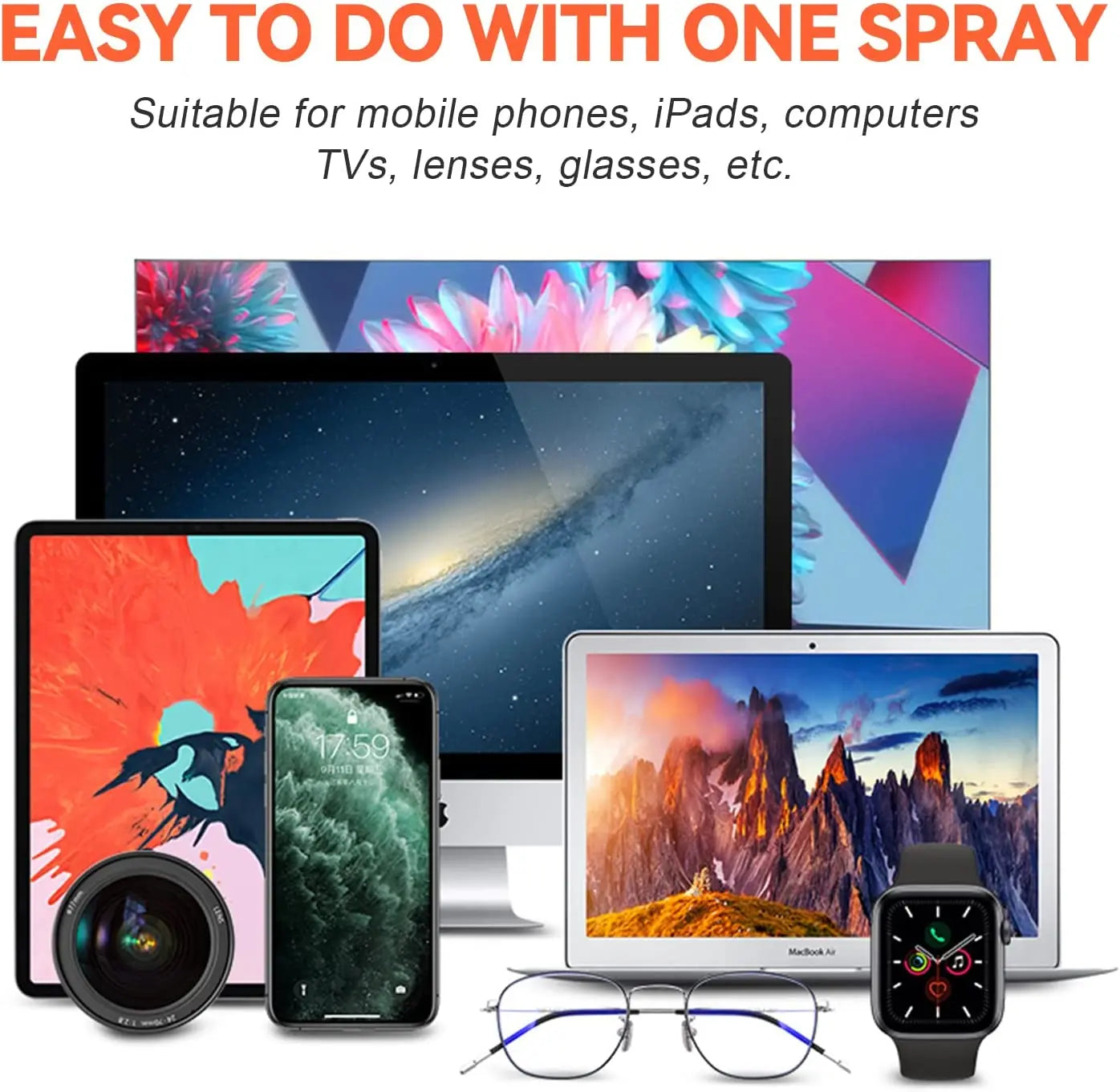 2In1 Mobile Phone Screen Cleaner Spray Bottle Set Computer PC Microfiber Cloth Wipe for iPhone iPad Macbook Screen Cleaning Tool